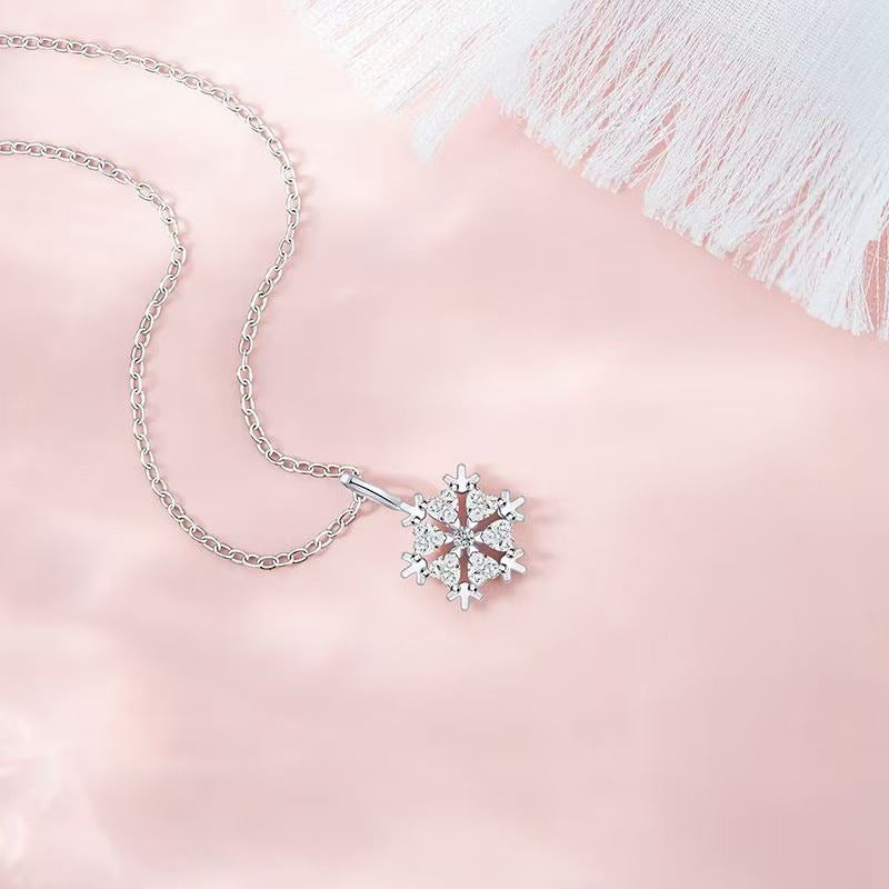 ✨【Kupte jeden, druhý dostanete zdarma】🔥🔥Nový zirkonový náhrdelník se sněhovou vločkou, řetízek na klíční kost