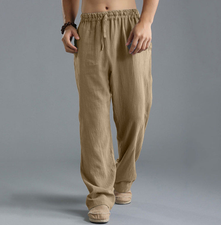 👖🌿【50% popusta 🔥】【S–5XL】😍 Muške ležerne lanene hlače u velikim veličinama, široke i prozračne duge hlače, 8 boja