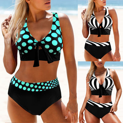 👙[S-5XL] 2025 nowy damski strój kąpielowy bikini z modnym nadrukiem i wakacjami na plaży