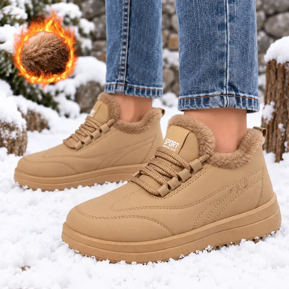 【35-41】Botas de invierno con aislamiento para mujer: suela de plataforma, impermeables, puntera redondeada, estilo casual, perfectas para mamás