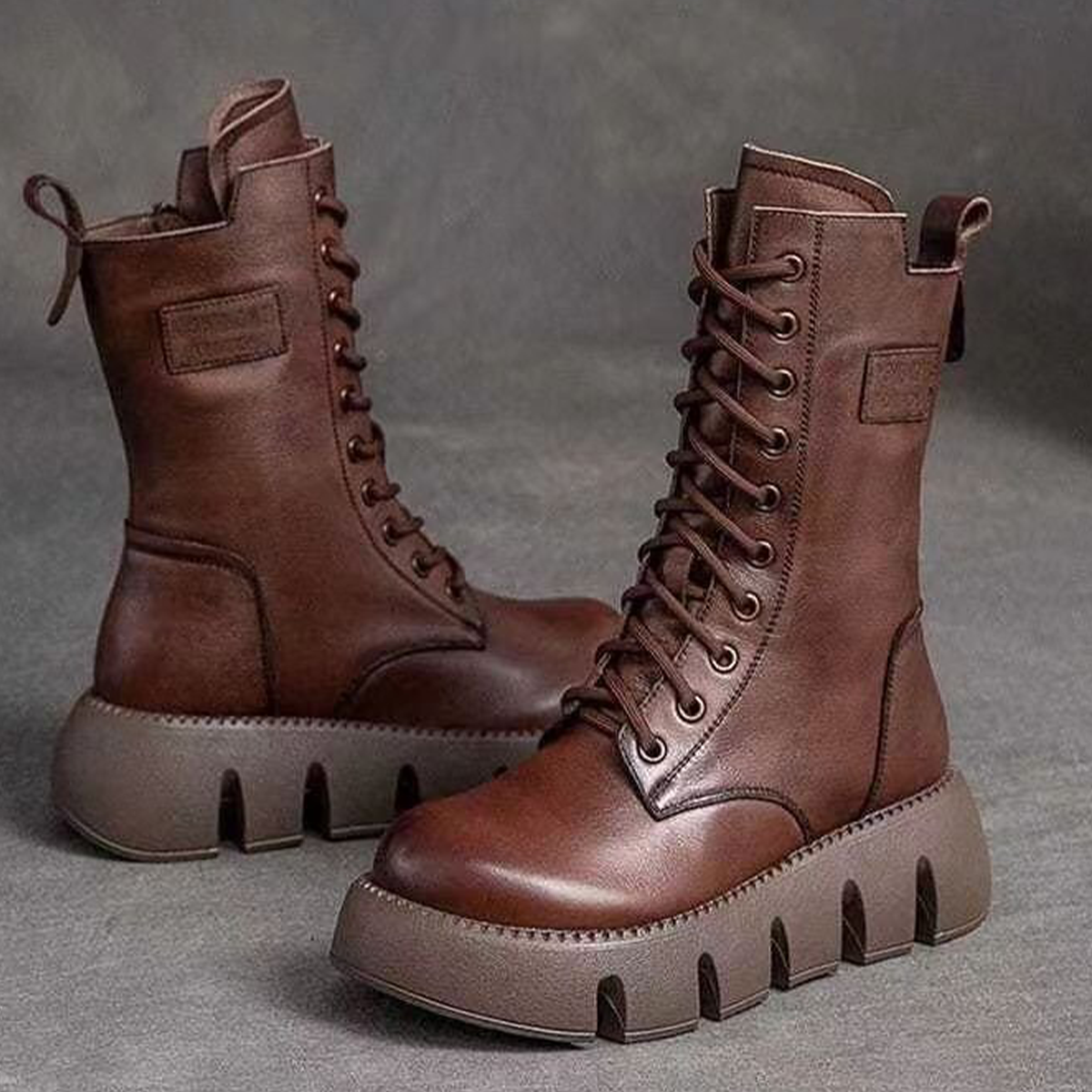 👢Oferta ograniczona: 59% zniżki 🔥【35-40】Nowe damskie wysokiej jakości, ręcznie robione, miękkie skórzane botki na jesień-zimę, martensy