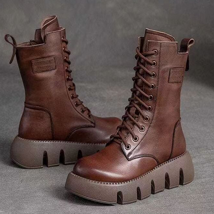 👢Oferta ograniczona: 59% zniżki 🔥【35-40】Nowe damskie wysokiej jakości, ręcznie robione, miękkie skórzane botki na jesień-zimę, martensy