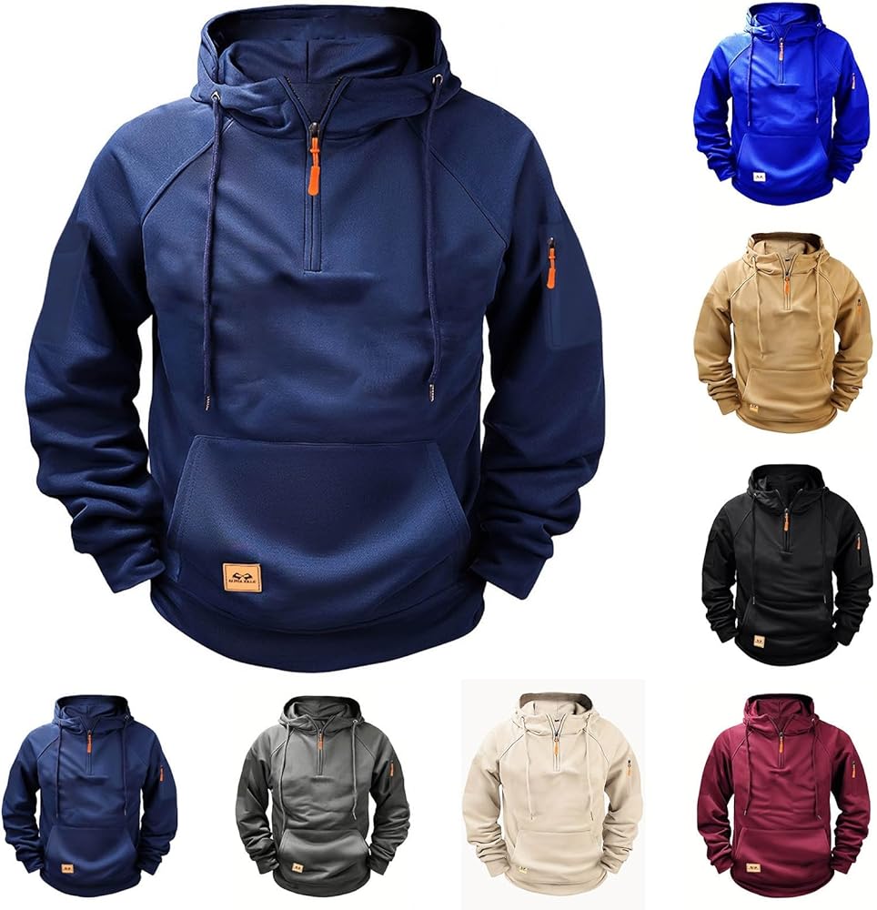 🔥✨ 【S-3XL】Nowa męska bluza z kapturem na jesień i zimę, luźnego kroju z polarową podszewką