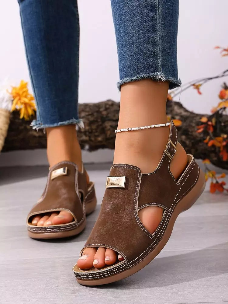 👡Modne i elegantne sandale s elastičnom trakom za žene većih veličina｜Udobnost i visina｜Veličine 36-43