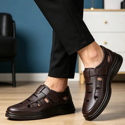 🌬️【Vremenski ograničeno 50% popusta】👞Muške ljetne cipele od prave kože - izuzetno prozračne, udobne za hodanje!
