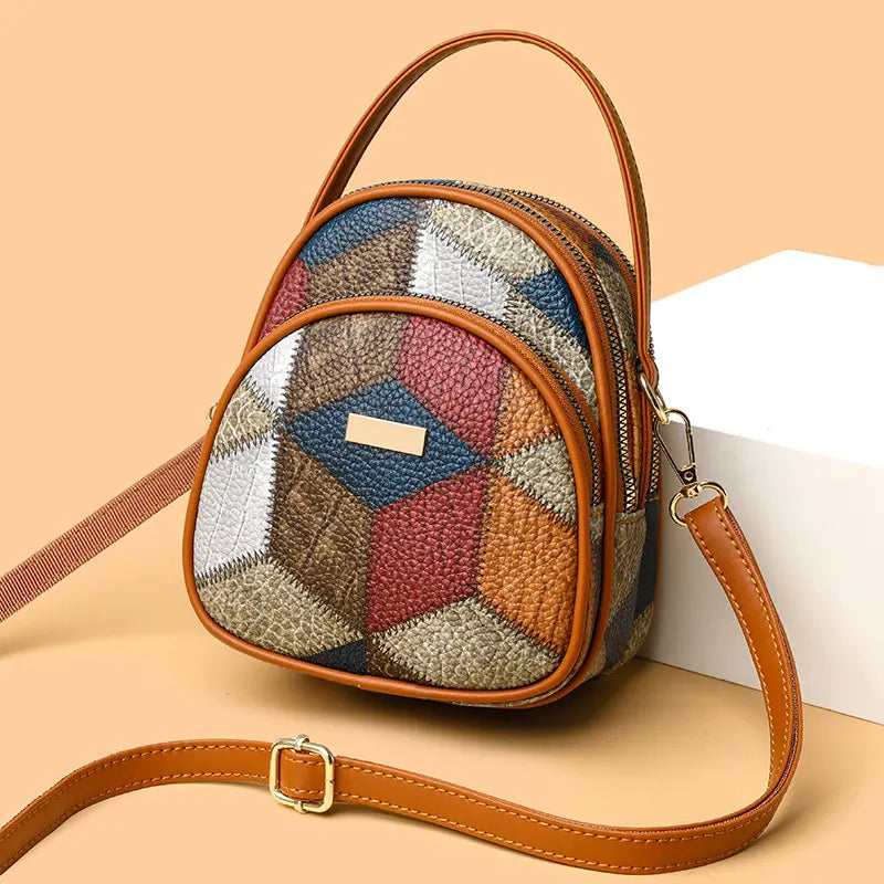 Bolso de mano de piel auténtica para mujer, nuevo modelo de moda 2026 (multicolor)