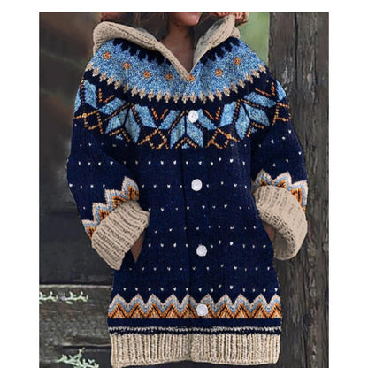 🔥🔥【S~5XL】✨2025 Jesień/Zima Nowa Elegancka Kolorowa Kurtka z Kapturem Retro