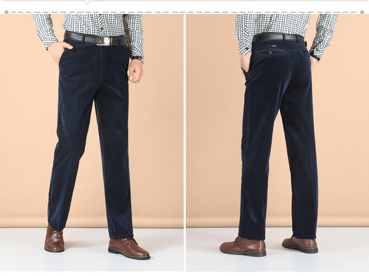 👖🆒【50-110 kg】Nové pánské elastické velurové kalhoty s vysokým pasem pro volný čas