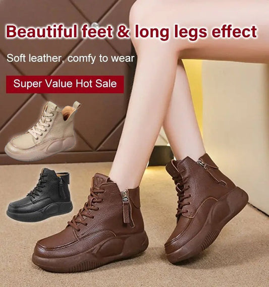 😍【36-41】Nove male kožne čizme za sport i slobodno vrijeme, martinke s debelim đonom, noge udobne i neumorne