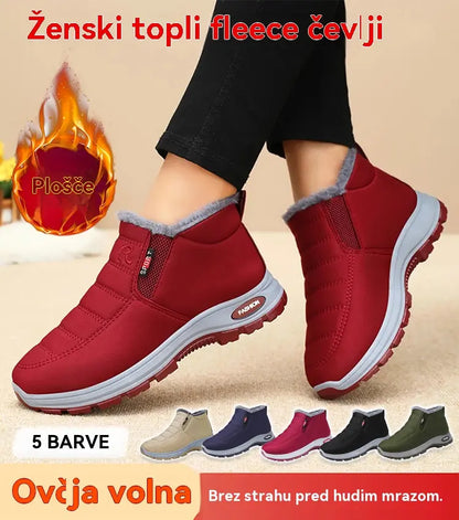 Unisex zimski škornji s podlogo iz semiša - topli, udobni in nedrseči, idealni za hladno vreme.