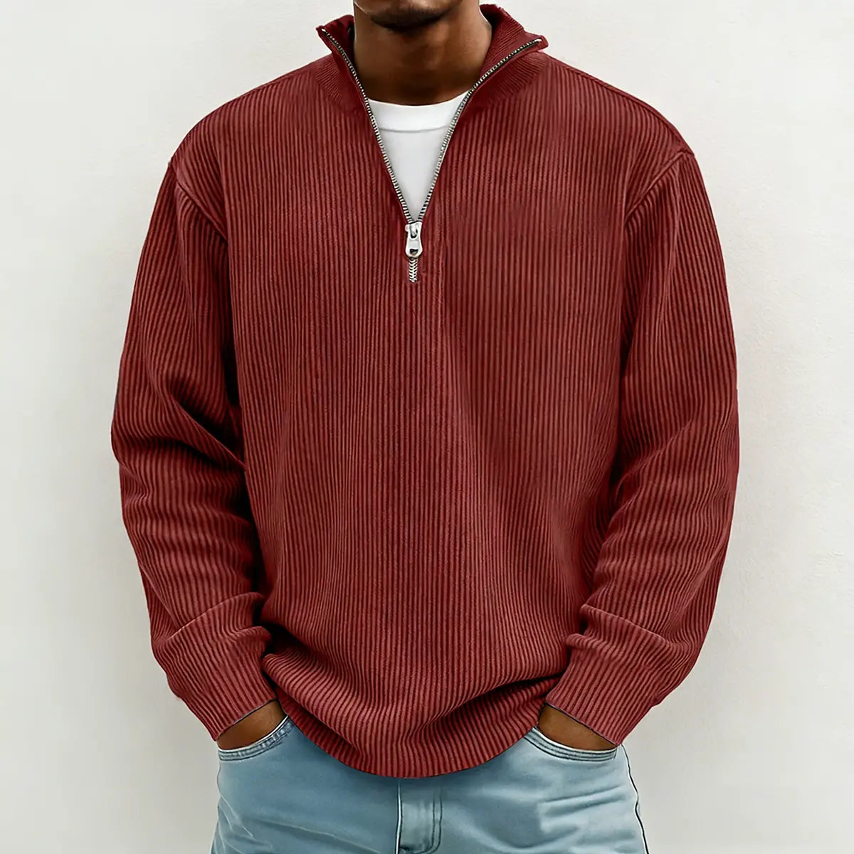 【S-5XL】Nuevo polo de cuello alto sencillo de color liso para hombre, colección 2026