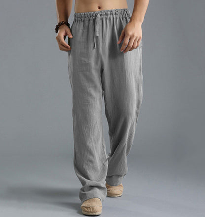 👖🌿【50% popusta 🔥】【S–5XL】😍 Muške ležerne lanene hlače u velikim veličinama, široke i prozračne duge hlače, 8 boja