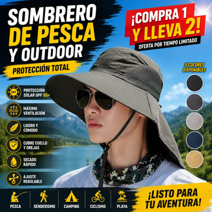 🌞【Compra uno y llévate otro gratis, cantidad limitada】🔥🧢Sombrero de pescador universal de verano, protección solar
