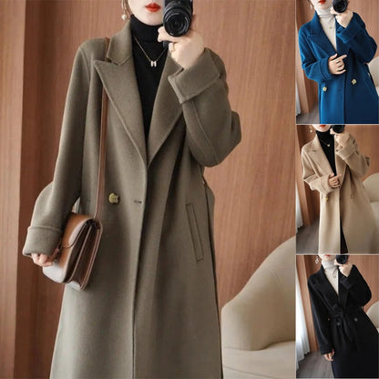 🐏【100% czystej wełny】Nowy, gruby, wełniany płaszcz premium dla kobiet na jesień/zimę 2025