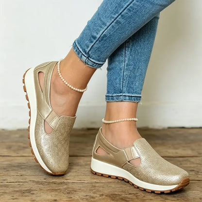 Sandale s platformom od prave kože, nove, 2026: moderan dizajn, ažurni uzorak, mekani potplat od 5 cm, udobne i svestrane (veličine 36-43) ✨👠