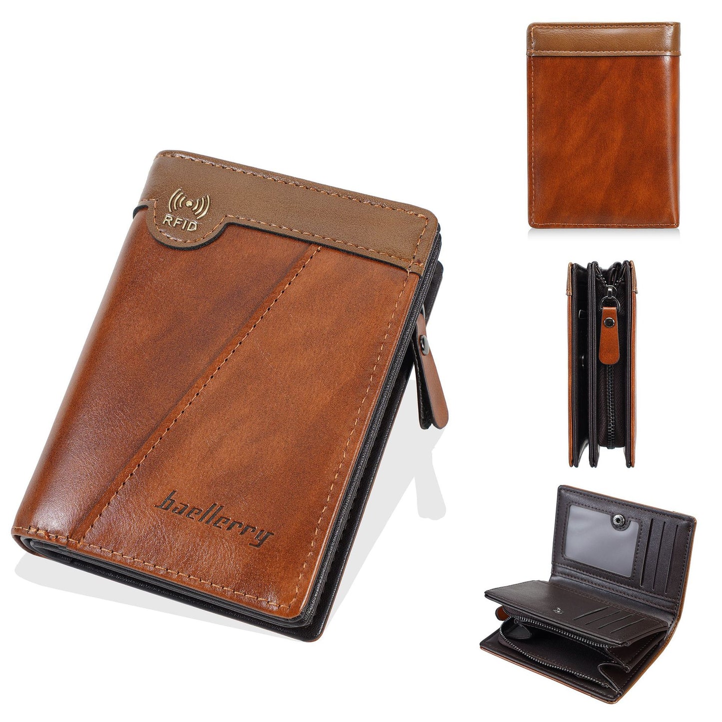 ✨Novi vrhunski muški novčanik s patentnim zatvaračem u retro stilu s RFID funkcijom protiv krađe.