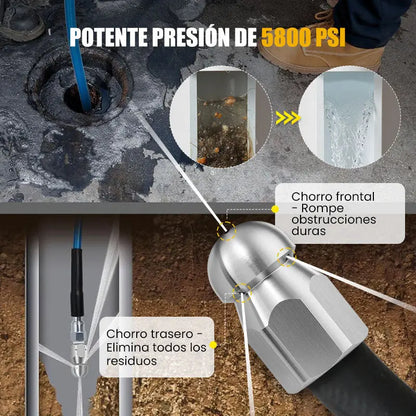 Herramienta de limpieza con chorro de agua a alta presión 🚰 Limpiador de basura para baño/cocina 🧹 Liberación rápida, resistente a alta presión, a prueba de fugas