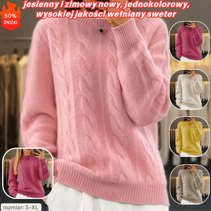 🔥✨【Jesienny nowy styl】【S-2XL】2025 Jednolity kolor Wysokiej jakości miękki i wygodny wełniany sweter