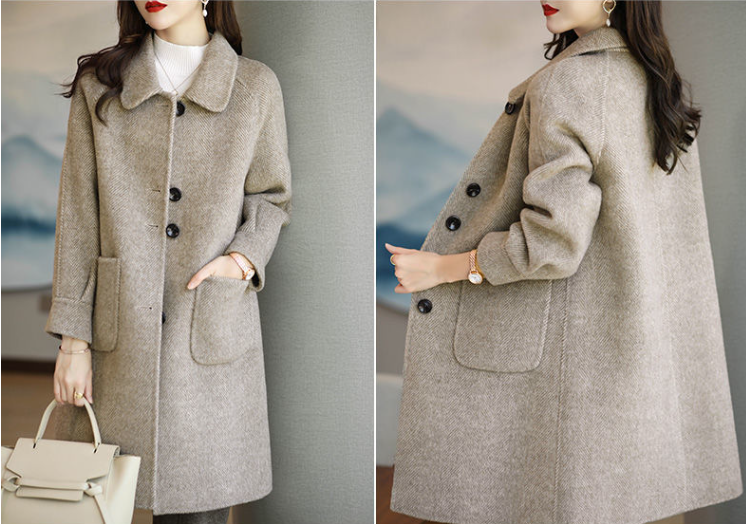 🔥 49% zľava 🔥【45-105KG】Nová hrubá vlnená bunda na jeseň/zimu 2025, stredná dĺžka, úzky strih