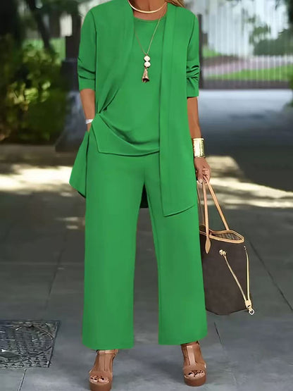 🧥【S-5XL】 Elegante conjunto de tres piezas para mujer con corte ancho 🍂