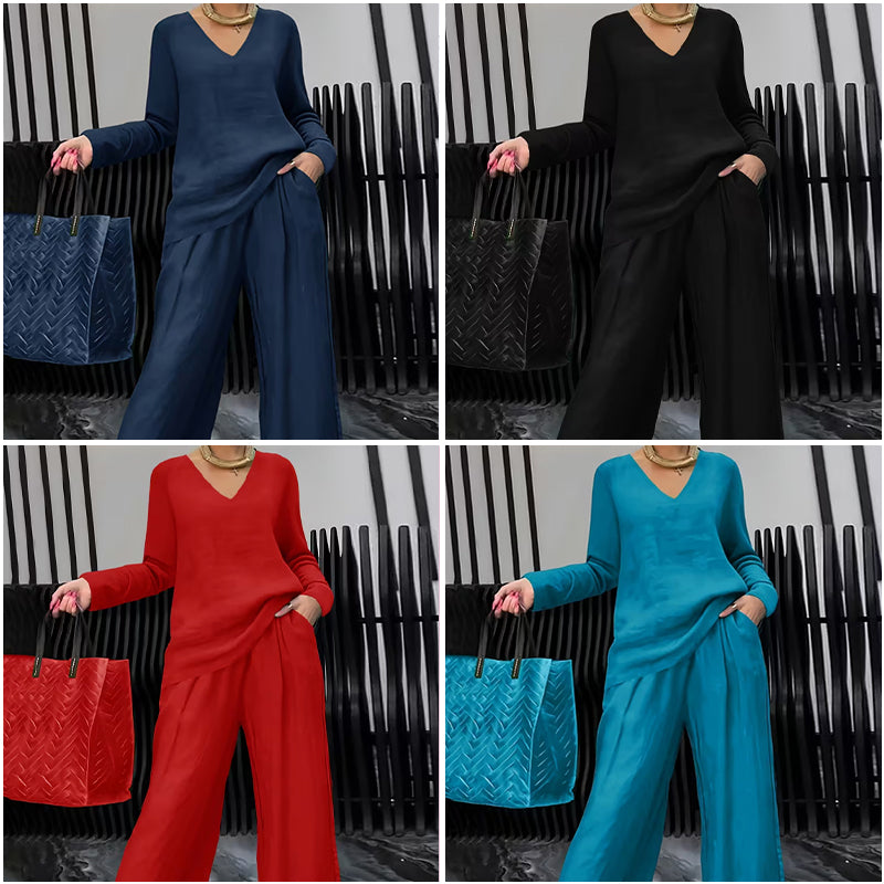⏳Vremenski ograničena ponuda⏰【45-100 kg】👚👖Ženski dvodijelni set, udoban i nježan✅【Majica + hlače】