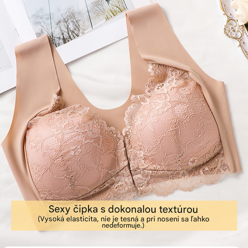 💖Najnižšia cena po obmedzenú dobu【5-dielna sada】【40-100KG】😍🩲Podprsenka s liftingovým efektom a krásnou čipkou na chrbte, veľká veľkosť, s push-up strihom a zapínaním vpredu