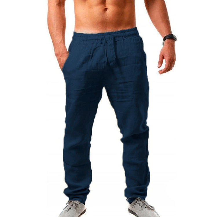 😍👖【S-4XL】💥2026 nove ljetne muške ležerne sportske hlače velike veličine, široka verzija prozračnog materijala od pamuka i lana