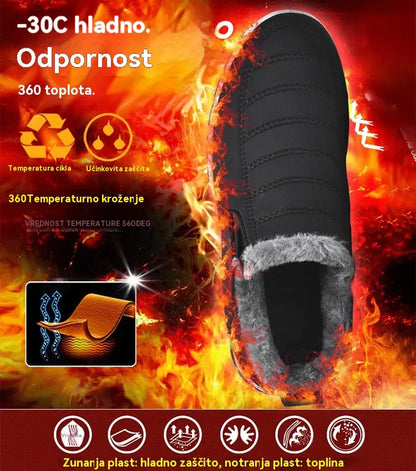 Unisex zimski škornji s podlogo iz semiša - topli, udobni in nedrseči, idealni za hladno vreme.