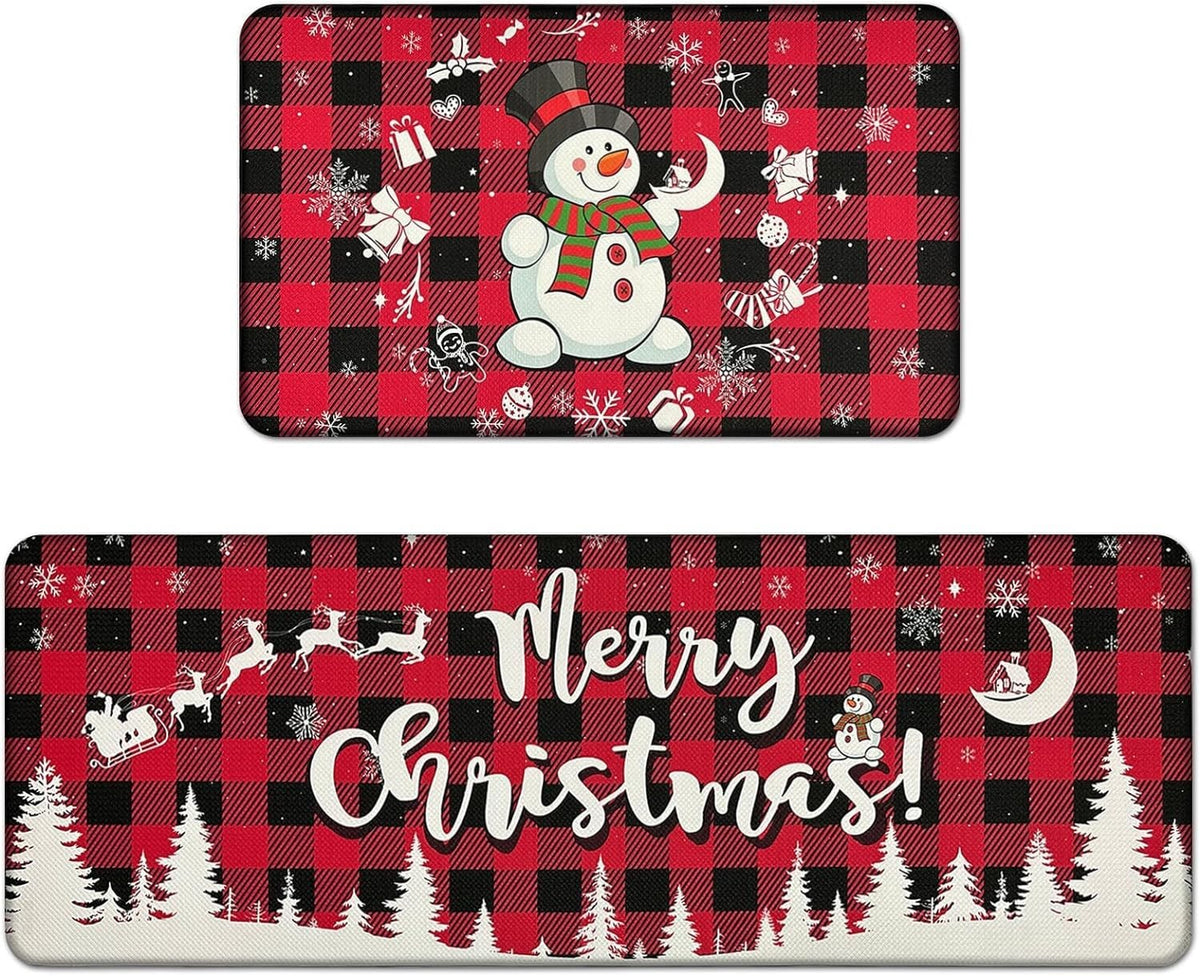 🎄【Kúp 1, získaj 1 zadarmo】🎄【40*60+40*120cm】 Nová vianočná izba kuchyňa izba kuchynské dvere odolné voči škvrnám dekoratívne rohože