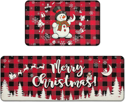 🎄【Kúp 1, získaj 1 zadarmo】🎄【40*60+40*120cm】 Nová vianočná izba kuchyňa izba kuchynské dvere odolné voči škvrnám dekoratívne rohože