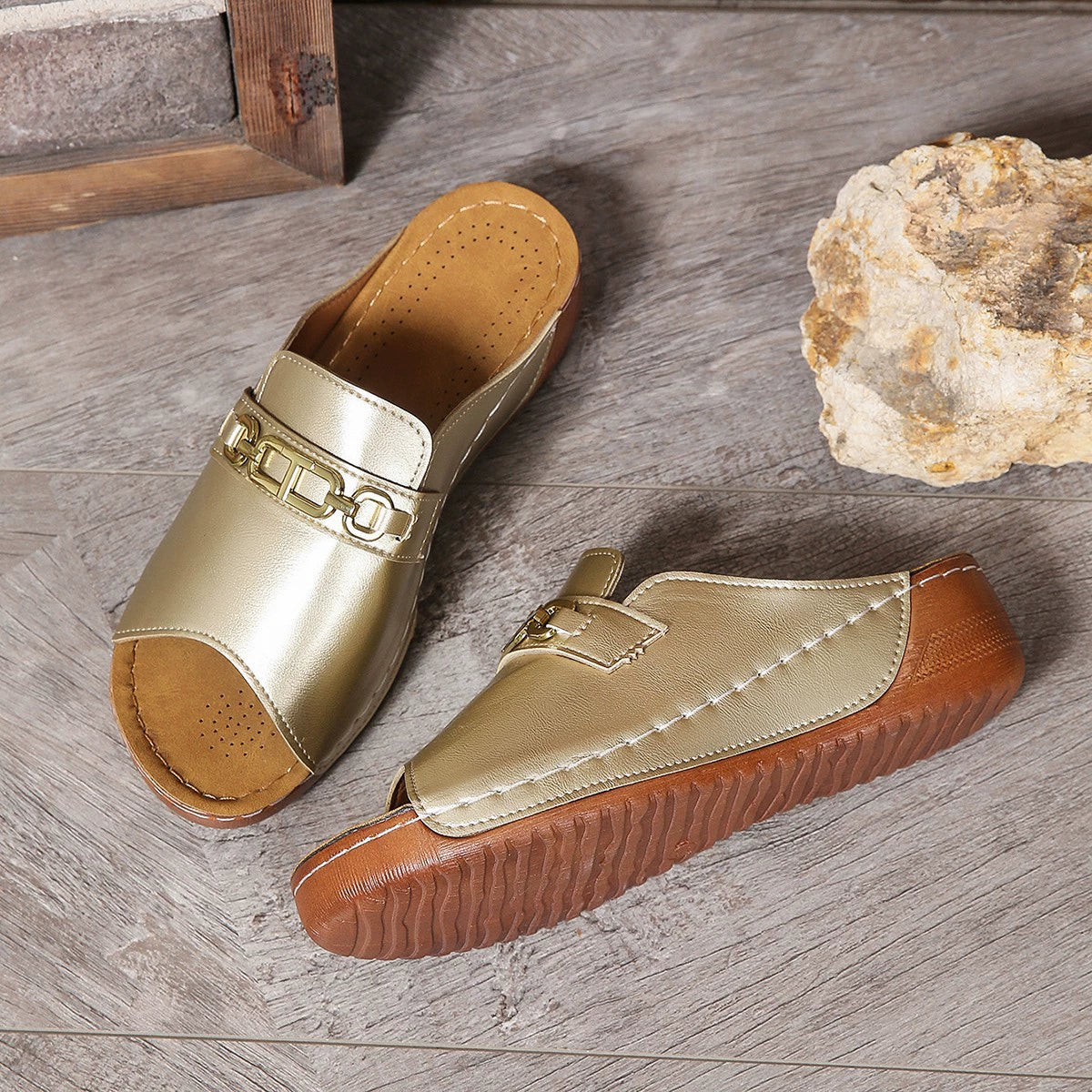 👡【36-43】🔥Talpă moale, sandale cu pană confortabile și anti-alunecare 💥