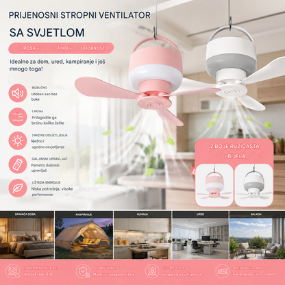 ⏰ Vremenski ograničena ponuda: Punjivi stropni ventilator s LED svjetlom 🌬️✨