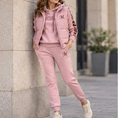 🔥🔥【Camiseta + Chaleco + Pantalones】Elegante conjunto de 3 piezas abrigado para otoño e invierno