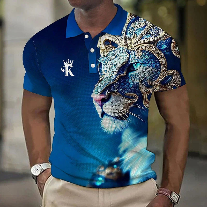 👕【S-6XL】Muška polo majica s 3d ispisom lavova