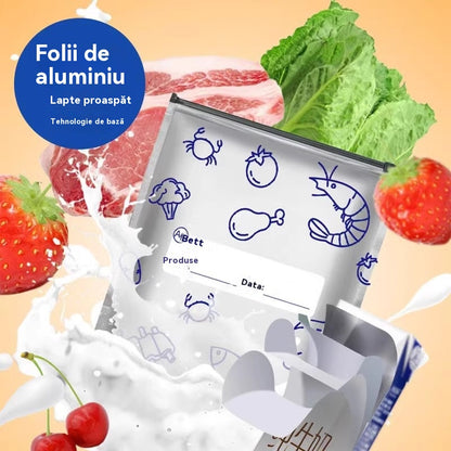 🔥🔥Un total de 60 de pungi antibacteriene din folie de aluminiu, super ușor de utilizat, pentru păstrarea prospețimii.