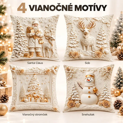 🎅🎄Obliečka na vankúš s vianočnou tematikou 【4-dielna sada】