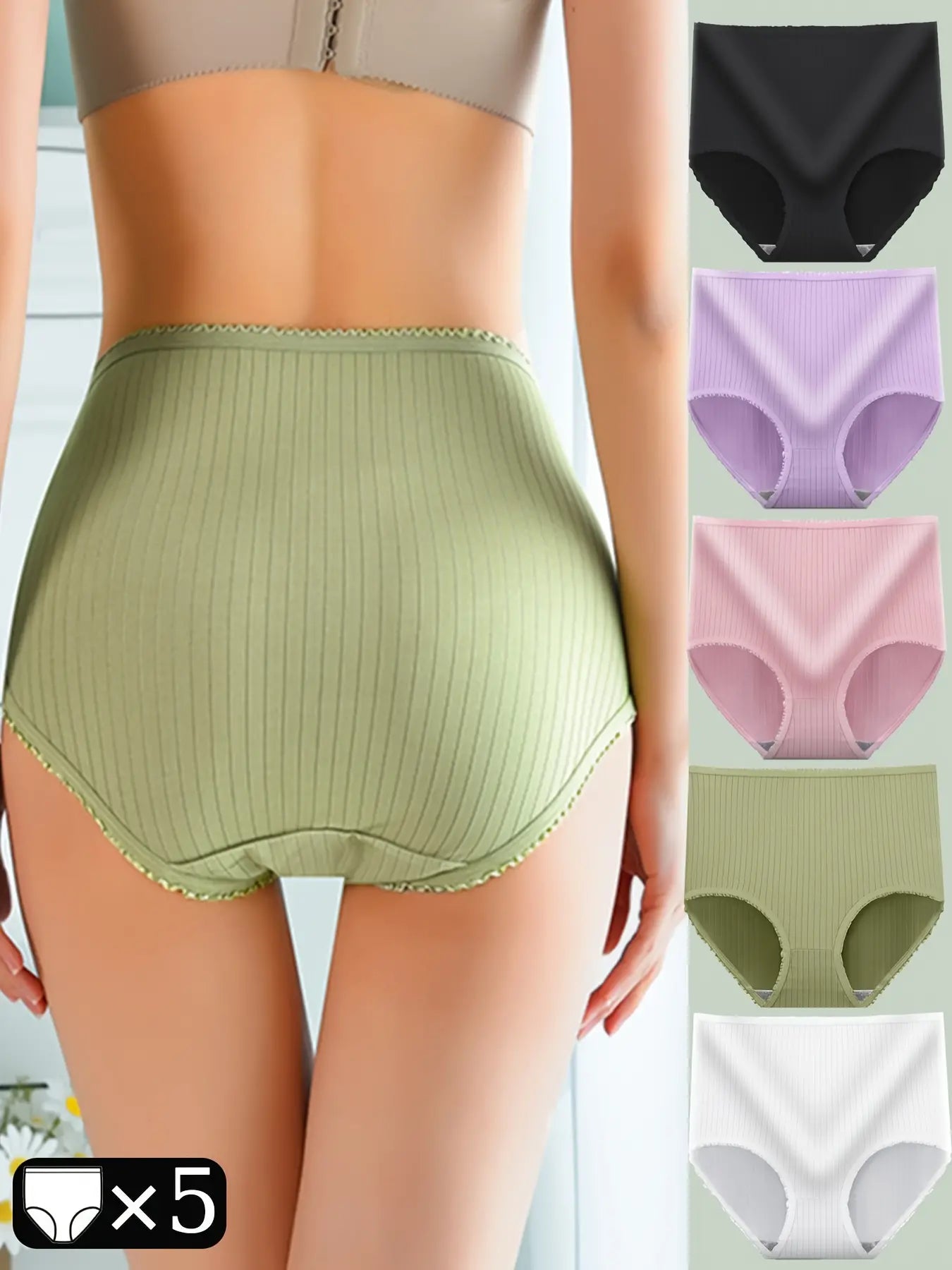 【🔥Compra 4 y llévate 4 gratis】 Ropa interior de talle alto, impermeable y antibacteriana para mujer (tallas grandes)
