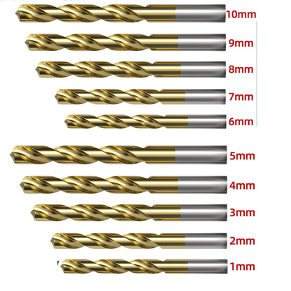 🔥🔧【1~10 mm, 1 pieza de cada uno】 Kit de brocas con revestimiento de titanio. La elección de los artesanos expertos.