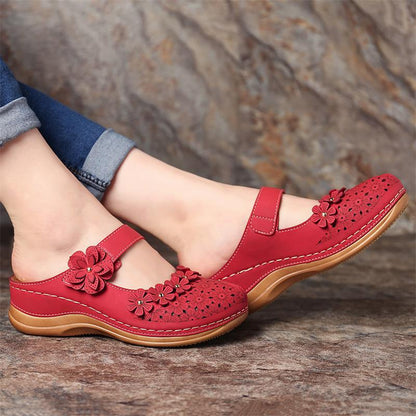 👡【35-43】🙎 Noua peșteră florală peșteră pantofi femei retro plat rotund deget de la picior papuci casual