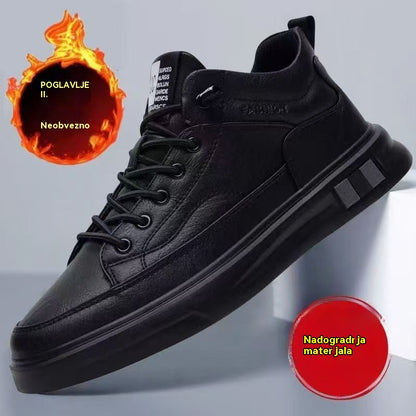 😎👍【39-44】Nowe męskie wodoodporne buty casualowe ze skóry i aksamitu, bawełniane, na jesień i zimę 2025.