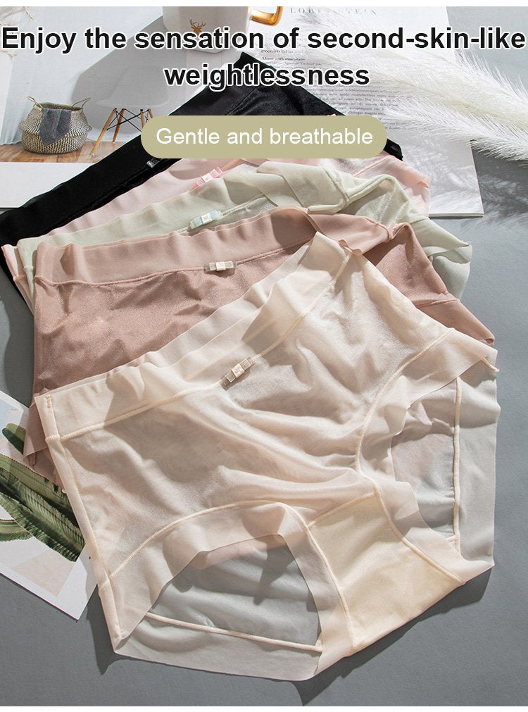 【6 τεμάχια】Ελαφριά και άνετα γυναικεία εσώρουχα από παγωμένο μετάξι με ψηλή μέση