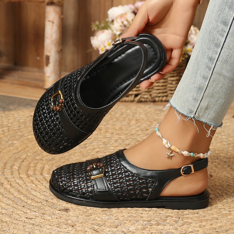 🛍️ ¡Comodidad y frescura! Sandalias bajas trenzadas con puntera cerrada y tira | 36-43