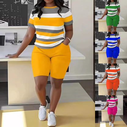 🌈😍【Promovare de produse noi】Costum casual în stil hip-hop (top + pantaloni scurți)