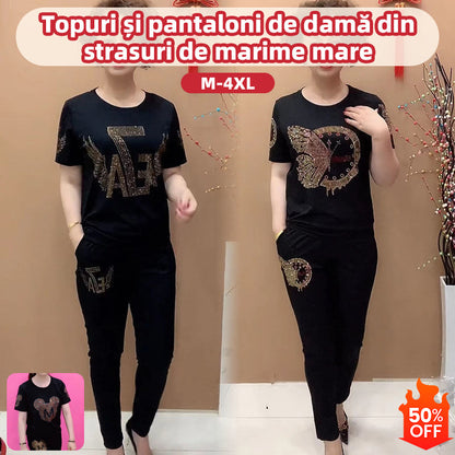🔥🎁【M-4XL】💥 Wyprzedaż towaru 💥 Zestaw damski z krótkim rękawem i spodniami
