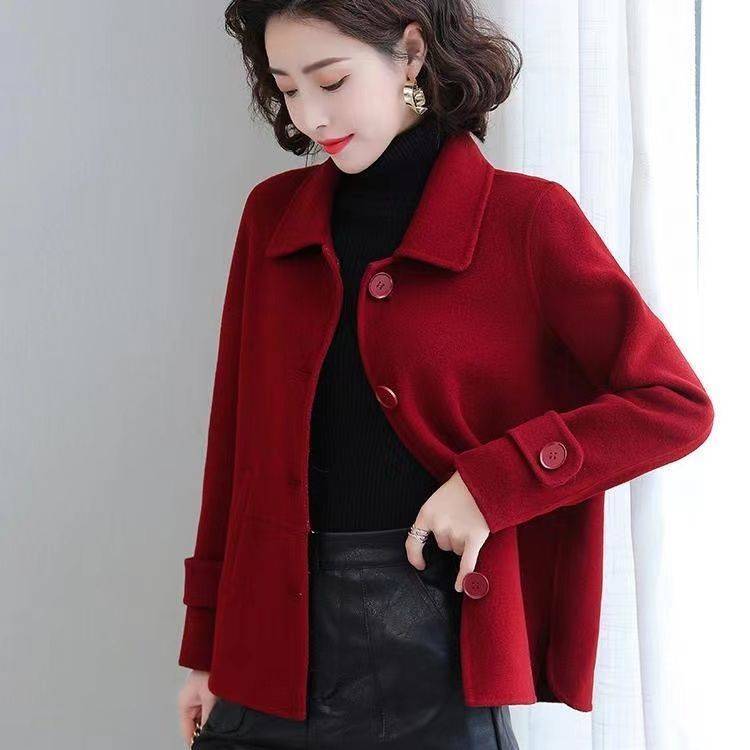💕【S-2XL】 Nový zimní ležérní dámský vlněný kabát, módní a všestranný