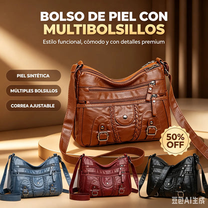🔥👜Nuevo bolso multibolsillos para mujer 2026, de gran capacidad, se puede llevar en un hombro o cruzado.