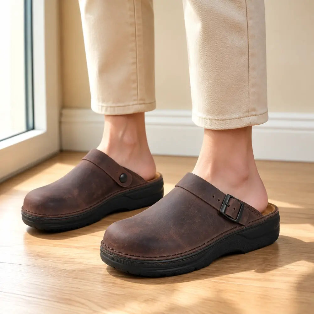 【38-48】 Unisex multifunkční ležérní pantofle z pravé kůže s měkkou podrážkou