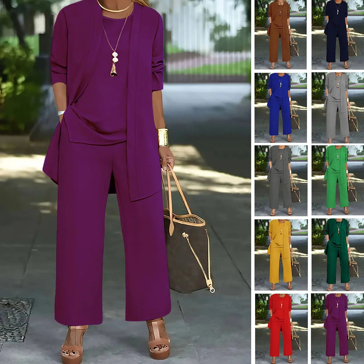 🧥【S-5XL】 Elegante conjunto de tres piezas para mujer con corte ancho 🍂