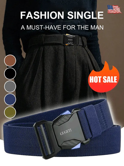 🔥50% de descuento【Largo 120cm】✅ Cinturón de hombre de alta elasticidad, adecuado para todas las ocasiones: viajes, negocios, ocio