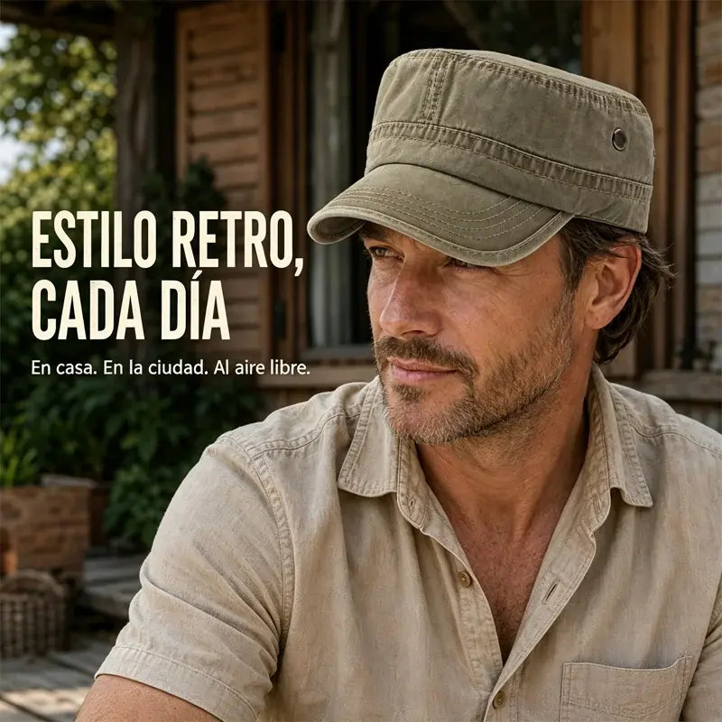 🧢Gorra de cadete militar lavado, estilo vintage, para mujeres y hombres